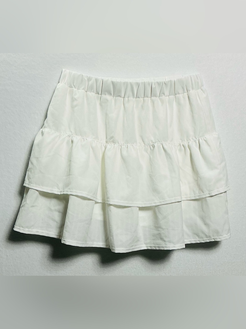 #The Prairie by Rachel Ashwell White Tiered Ruffle Mini Skirt - Size S - Picture 2 of 7